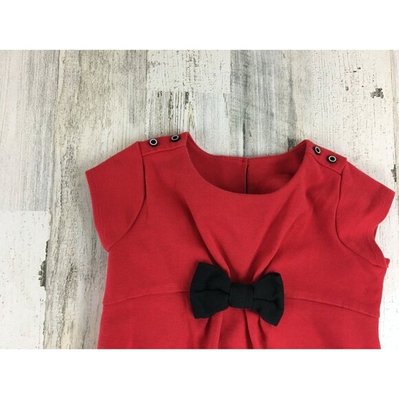 Gymboree Olivia Pig Red Dress Black Bow Short Sleeve Halloween Costume Girls 6 - Picture 2 of 13